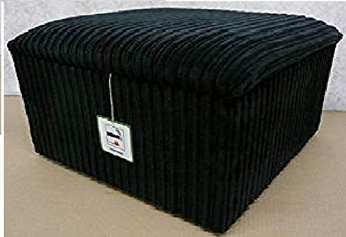 Sleep Zone Ltd, Sleep Zone Ltd Extra Large Storage Box/pouffe/footstool in Beige/Black/Brown/Grey in Jumbo Cord Fabric (Black)
