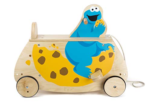 Small Foot, Small Foot 10966 SESAME STREET Cookie See-Saw with Wheels and Backrest, 100% FSC-certified, brand out of robust wood Toy, Multicolour