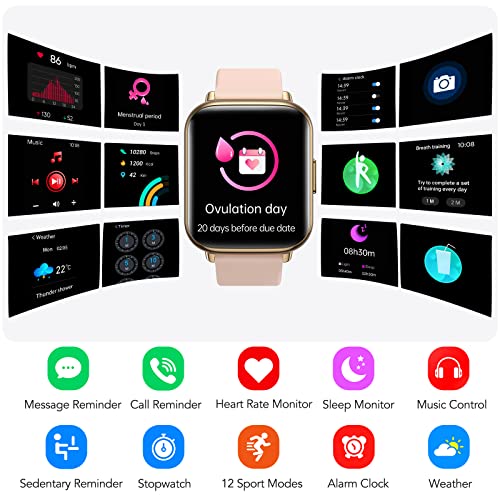 Parsonver, Smart Watch for Women, Parsonver 1.69" Touch Screen Ladies Fitness Watch, Sports SmartWatch IP68 Waterproof with Heart Rate Sleep