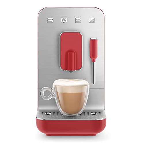 Smeg, Smeg BCC02RDMUK Retro, Bean to Cup, Coffee Machine, Steam wand, Red
