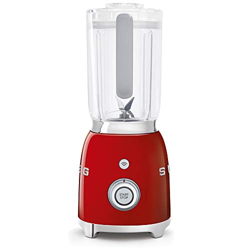 Smeg, Smeg BLF01RDUK Jug Blender with Stainless Steel Blades, 4 Speed Settings and Pulse Function, Pre-Set Smoothie and Crushed Ice