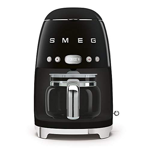 Smeg, Smeg DCF02BLUK Drip Coffee Machine, 10 Cup Capacity, Auto-Start Mode, Reuseable Filter, Digital Display, Anti-Drip System