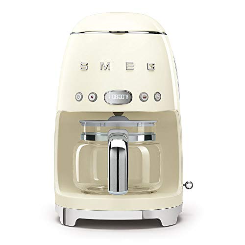 Smeg, Smeg DCF02CRUK Drip Coffee Machine, 10 Cup Capacity, Auto-Start Mode, Reuseable Filter, Digital Display, Anti-Drip System, Aroma