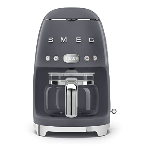 Smeg, Smeg DCF02GRUK Drip Coffee Machine, 10 Cup Capacity, Auto-Start Mode, Reuseable Filter, Digital Display, Anti-Drip System