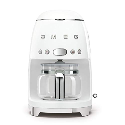 Smeg, Smeg DCF02WHUK Drip Coffee Machine, 10 Cup Capacity, Auto-Start Mode, Reuseable Filter, Digital Display, Anti-Drip System, Aroma