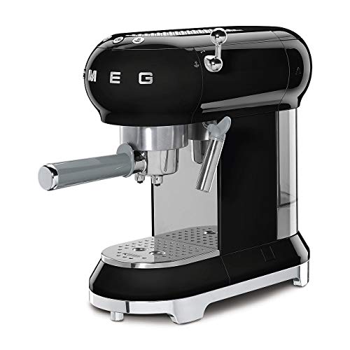 Smeg, Smeg ECF01BLUK Traditional Pump Espresso Coffee Machine, Adjustable Cappuccino System, Flow Stop Function, Removable Drip-Tray, Anti-Drip