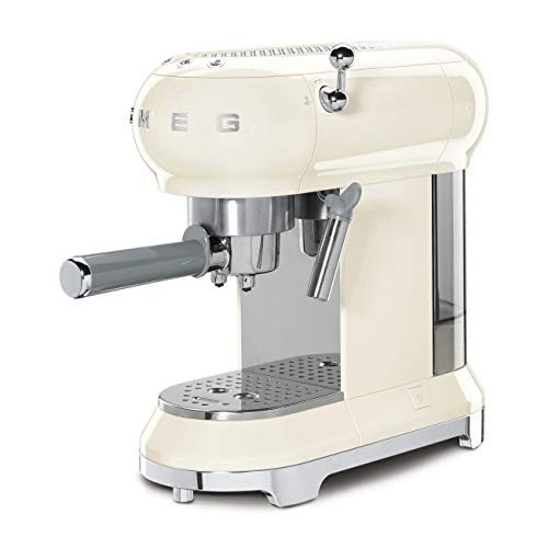Smeg, Smeg ECF01CRUK Traditional Pump Espresso Coffee Machine, Adjustable Cappuccino System, Flow Stop Function, Removable Drip