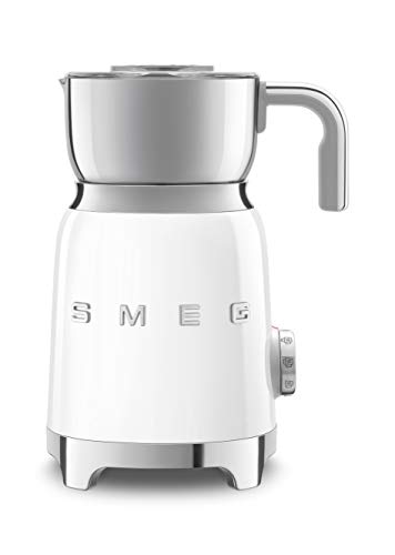 Smeg, Smeg MFF01WHUK Milk Frother with 6 Programmed Settings, 500 ml Capacity with Tritan Lid, 500 Watts, White