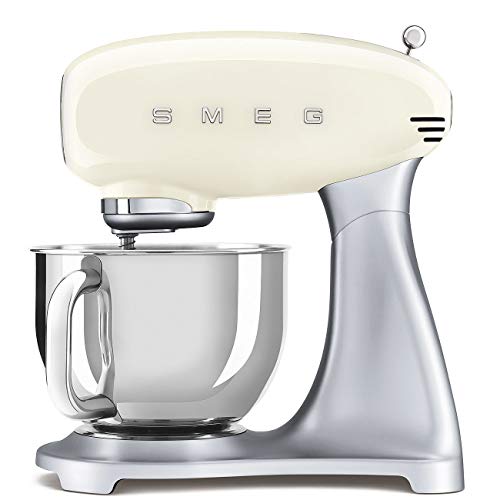 Smeg, Smeg SMF02CRUK Stand Mixer 50’s Retro Style with 10 Variable Speed Control, Stainless Steel Bowl, Safety Lock when Mixing, Includes Wire
