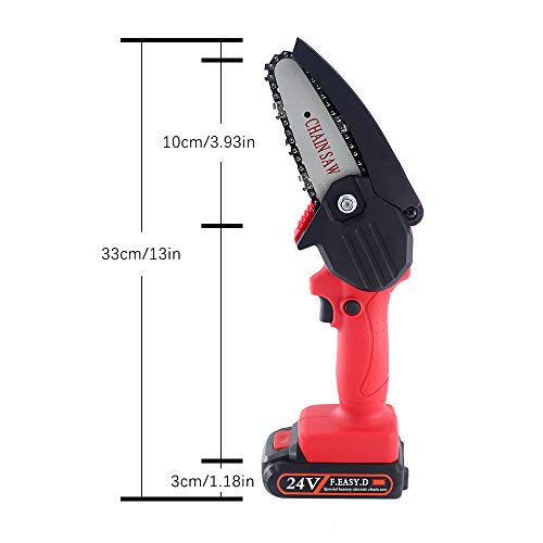 Snowtaros, Snowtaros 4 Inch Mini Chainsaw Cordless, 24V Electric Pruning Saw with Battery, One-Hand Lightweight, Portable Battery Operated Chainsaw