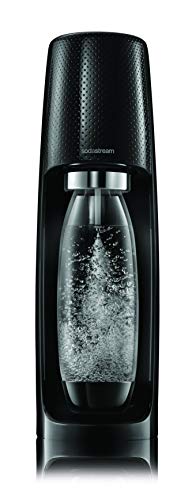 sodastream, SodaStream Spirit Sparkling Water Maker Machine with 1 Litre Reusable BPA Free Water Bottle for Carbonating and 60 Litre CO2 Gas Cylinder - Black
