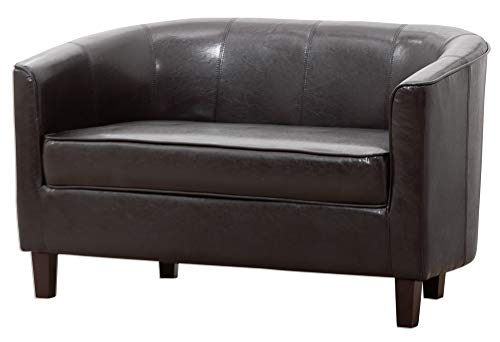Sofa Collection, Sofa Collection Abbeville Faux Leather 3 Tub Chair/Sofa Seating (Black), 66x169x71 cm