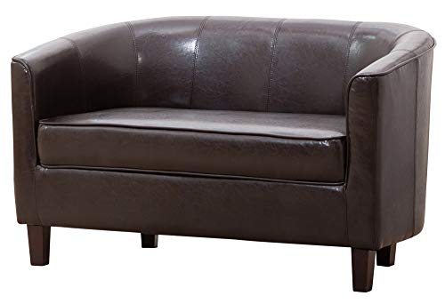 Sofa Collection, Sofa Collection Abbeville Faux Leather 3 Tub Chair/Sofa Seating (Brown), 66x169x71 cm