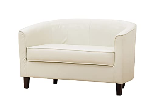 Sofa Collection, Sofa Collection Abbeville Faux Leather 3 Tub Chair/Sofa Seating (Cream), 66x169x71 cm