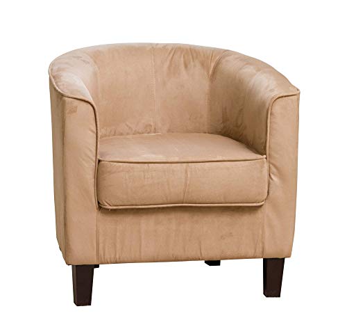 Sofa Collection, Sofa Collection Fabric Tub Chair/Armchair Seating (Cappuccino), Microfibre, 66x69x71 cm