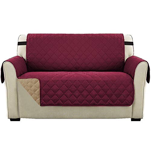 H.Versailtex, Sofa Cover Reversible Slipcover Furniture Protector Covers, Loveseat Sofa Covers for 2 Cushion Couch with 2" Wide Elastic Strap
