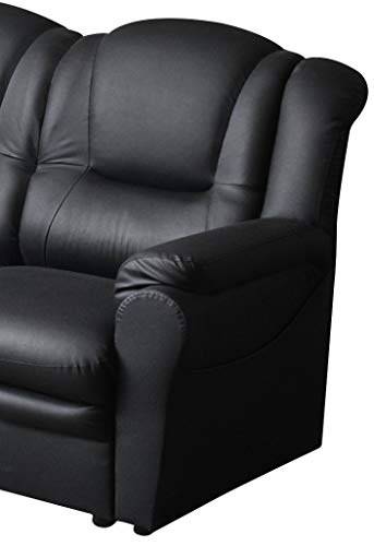 Sofas and More, Sofas and More BIG CORNER SOFA TEXAS BLACK SUITE FAUX LEATHER LIVING ROOM SETTEE