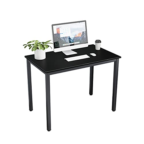 SogesHome, SogesHome Computer Desk 100 x 60 x 75 cm PC Office Desk Writing Desk for Home Office Dining Table, Black SH-LD-AC100BW