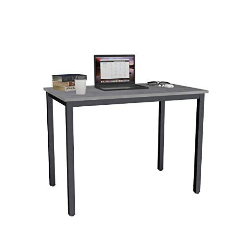 SogesHome, SogesHome Computer Desk Writing Table Workstation Office Table for Home Office Simple Assembly 100x60x75cm Gray & Black,SH-AC3LB-100