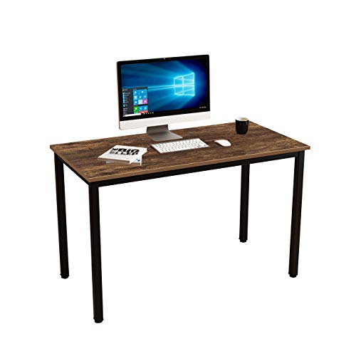 SogesHome, SogesHome Computer Desk Writing Table Workstation Office Table for Home Office Simple Assembly 120x60x75cm Vintage Oak & Black,SH-AC3FB-120