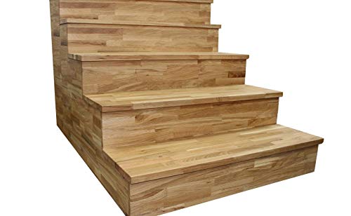 House of Worktops, ESTD 1999, Solid Oak Stair Cladding Kit - Tread: 0.995M x 300mm x 27mm, Riser: 0.995M x 185mm x 18mm - Finest Quality Solid Oak Timber