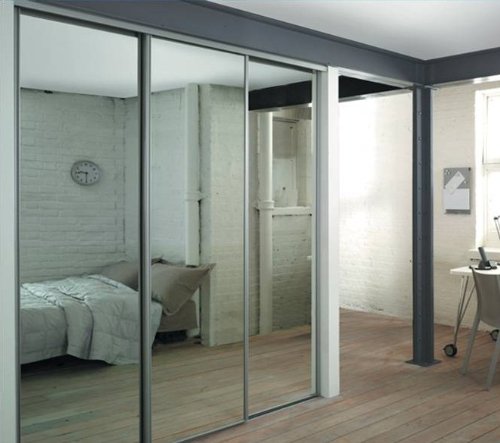 SpacePro, SpacePro Silver Mirror Sliding Door Triple Pack with Interior Storage. Up to 1780mm (5ft 10ins) wide.