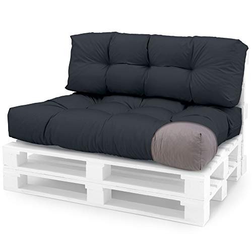 Spatium, Spatium Euro pallets cushions removable pillowcase, water-resistant, resistant to stains Anthracite 2 Piece set