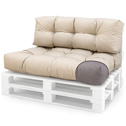 Spatium, Spatium Euro pallets cushions removable pillowcase, water-resistant, resistant to stains Beige Seat Pad 120x80x15