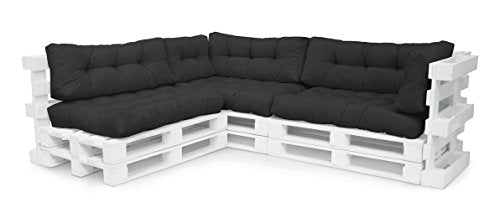 Spatium, Spatium Pallet Cushion Set, Pallet Cushion, Euro Pallet Furniture (Set C, Anthracite)