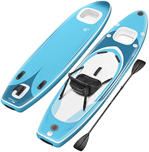Sportstech, Sportstech WBX Fair Novelty ISPO 2020 | Inflatable Stand Up Paddle Board | SUP Board Set with Smart 2in1 Transparent Window | Convertible to Kayak + Seat | German Quality Brand | Action-Cam Ready