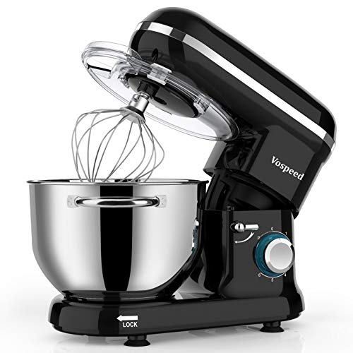 Vospeed, Stand Mixer, Vospeed Food Mixer Dough Blender, 6 QT 1500W Electric Cake Mixer with Bowl, Beater, Hook, Whisk, Egg Separator & Silicone