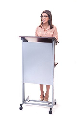 Stand Up Desk Store, Stand Up Desk Store Mobile Adjustable Height Lectern Podium, Heavy Duty Steel Frame