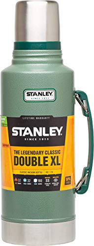 STANLEY, Stanley 18-8 Stainless Steel-Double-Wall Vacuum Insulation Water Bottle, Hammertone Green, 1.9L