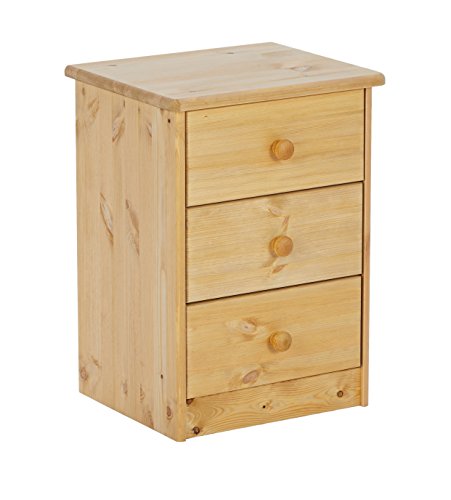 Steens, Steens Mario 3-Drawer Pine Bedside Table, Lyed Oiled Finish