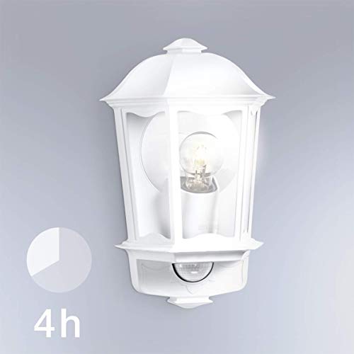 STEiNEL, Steinel Outdoor Light L 190 S white, Max. 100 W, Wall Light, 180° Motion Sensor, 12 m Range, Soft Light Start, Aluminium