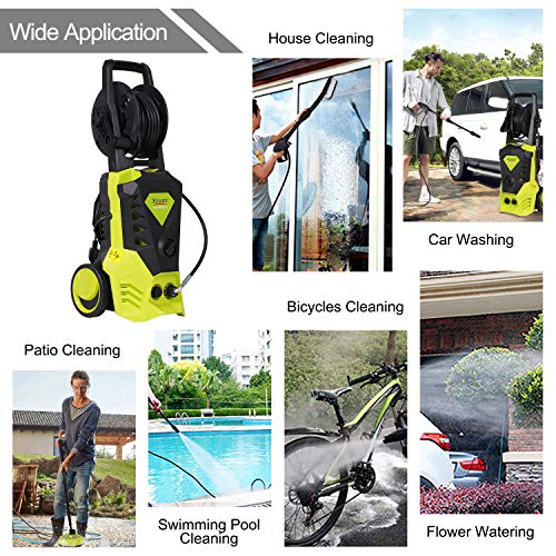 Stream, Stream 2000W 150Bar 450L/H Pressure Washer，Electric Portable Lightweight Power Washer Patio Cleaner with Accessories