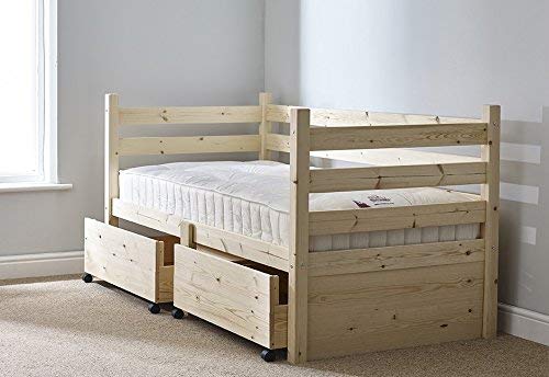 Strictly Beds and Bunks Limited, Strictly Beds and Bunks - Ripvan Pine Day Bed with Storage Drawers, 3ft Single
