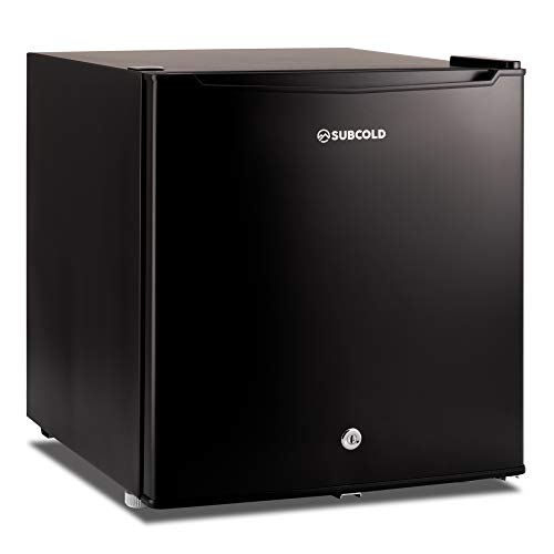 Subcold, Subcold Eco50 Mini Fridge Black | Table-Top Model | Counter-Top Fridge | Solid Door with Ice-Box | Lock & Key | Low Energy A+ (50L, Black)