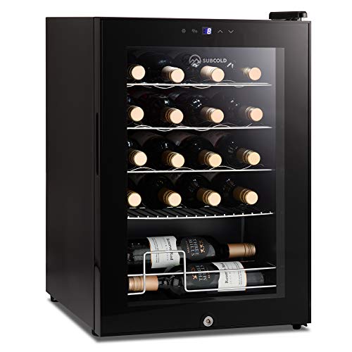 Subcold, Subcold Viva20 LED – Table-Top Wine Fridge Black | 3-18°C | 20 Bottle Capacity | 57L Counter-Top Cooler | LED + Lock & Key
