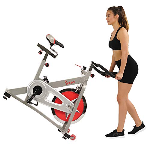 Sunny Health and Fitness, Sunny Health and Fitness Indoor Studio Cycle Pro Exercise Bike with 18 KG (40 Pound) Flywheel and Chain Drive - SF-B901