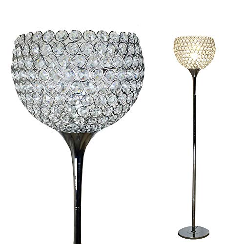 Surpars House, Surpars House Ball Shape Crystal Floor Lamp,Silver