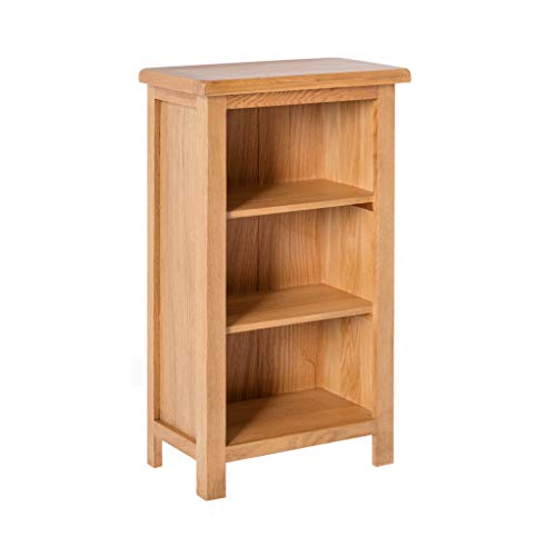 RoselandFurniture, Surrey Oak Mini Bookcase for Living Room or Childrens Bedroom | Roseland Furniture Small Compact Solid Wooden Book Shelves