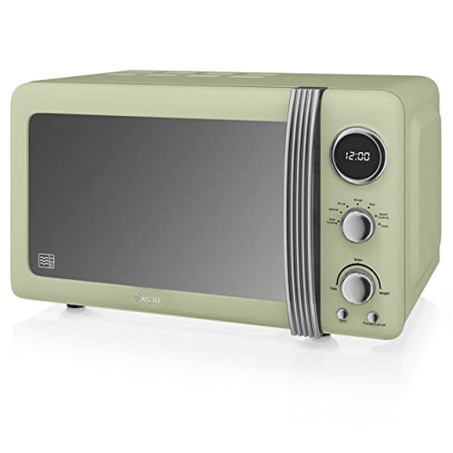 Swan, Swan Retro Digital Microwave Green, 20 L, 800 W, 6 Power Levels Including Defrost Setting, SM22030GN