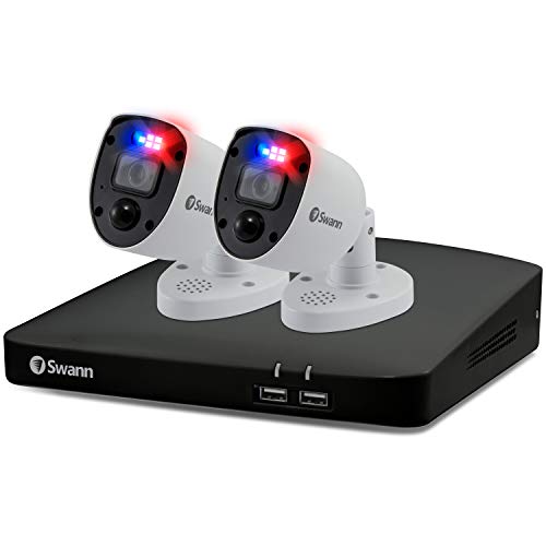 Swann, Swann 4K Enforcer CCTV System, 1 TB DVR-5680 and 2 x PRO-4KRL Enforcer Bullet Analogue CCTV Cameras, Works with Google Assistant and Alexa