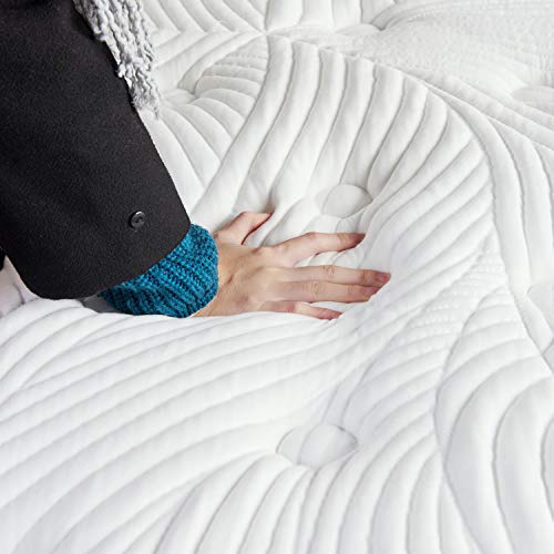 Sweetnight, Sweetnight Double Mattress in a Box, 12 Inch Plush Pillow Top Gel Memory Foam Hybrid Mattress with Motion Isolating Individually Wrapped Coils, Bed Mattresses for Pressure Relief, 135 x 190 cm