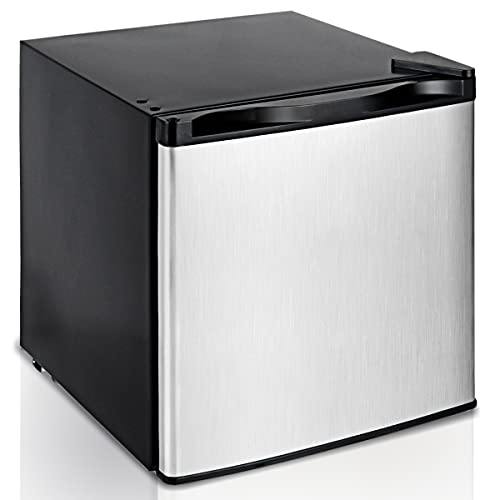 TANGZON, TANGZON 31L Mini Fridge, Portable Refrigerator with Stainless Steel Reversible Door and Temperature Control, Table Top Freezers
