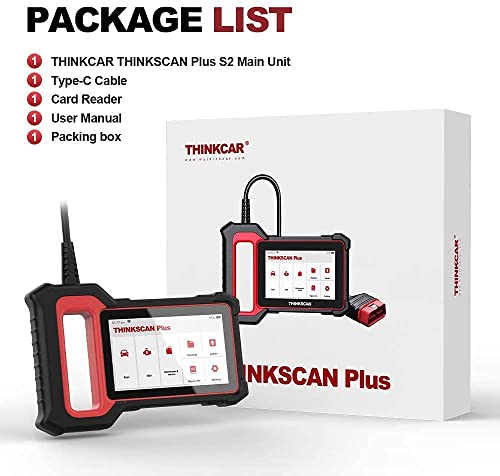 thinkcar, THINKCAR OBD2 Code Reader, ThinkScan Plus S2 OBD2 Scanner with ECM, ABS & SRS 3 Diagnostic System, 2 Free Optional Reset