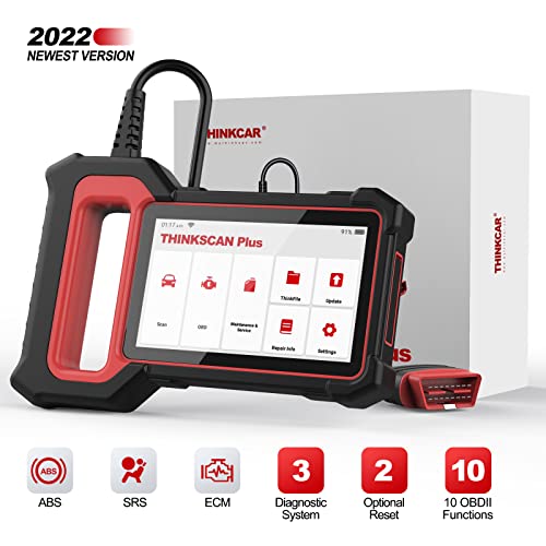 thinkcar, THINKCAR OBD2 Code Reader, ThinkScan Plus S2 OBD2 Scanner with ECM, ABS & SRS 3 Diagnostic System, 2 Free Optional Reset