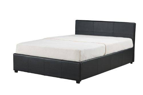 TIGERBEDS, TIGERBEDS 4'6 Black gas lift up Double Ottoman storage bed frame