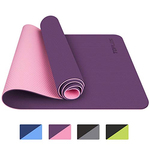 TOPLUS, TOPLUS Yoga Mat, Classic Pro Yoga Mat TPE Eco Friendly Non Slip Fitness Exercise Mat with Carrying Strap-Workout Mat for Yoga, Pilates and Gymnastics 183 x 61 x 0.6CM